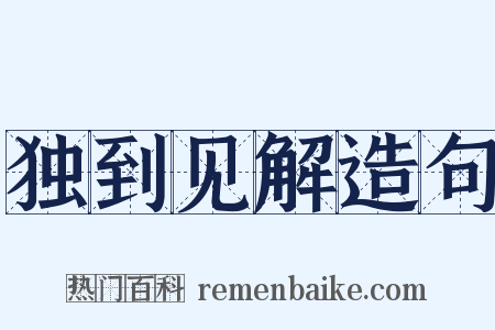 独到见解造句是什么意思的图片
